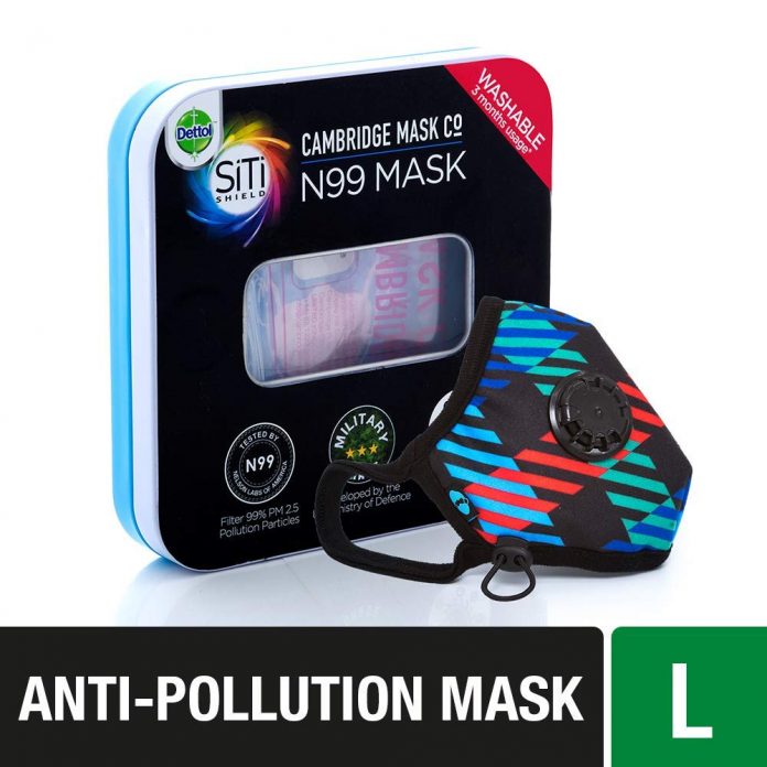 Dettol Cambridge Pro N99 Anti-Pollution Mask - Newton Large - Health Fitness India Dettol Cambridge Pro N99 Anti-Pollution Mask - Newton Large - Health Fitness India