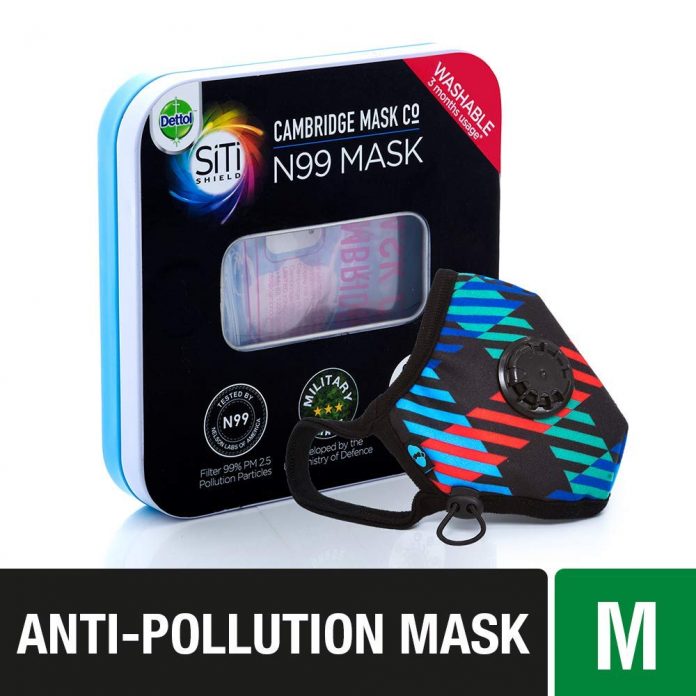 Dettol Cambridge Pro N99 Anti-Pollution Mask - Newton Medium - Health Fitness India Dettol Cambridge Pro N99 Anti-Pollution Mask - Newton Medium - Health Fitness India